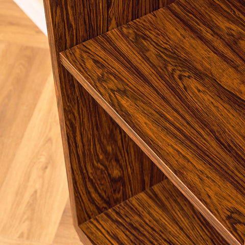 Danish bookshelf laminated in Santos rosewood