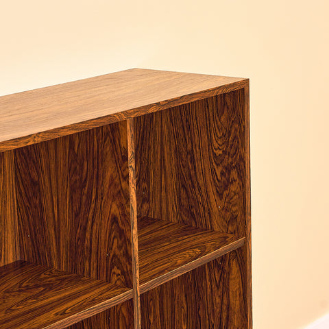 Danish bookshelf laminated in Santos rosewood