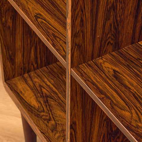 Danish bookshelf laminated in Santos rosewood