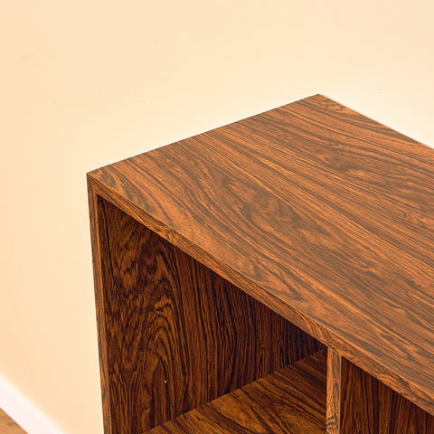 Danish bookshelf laminated in Santos rosewood