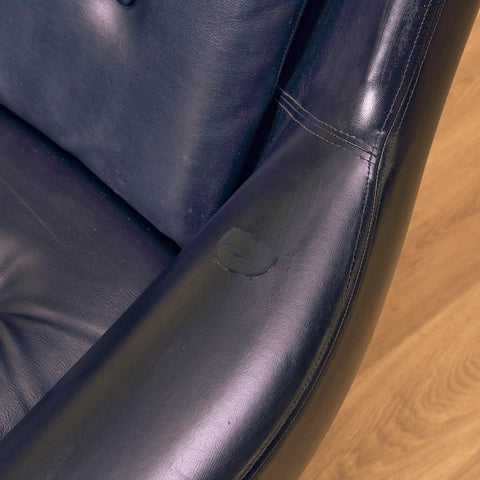 Danish armchairs in leather, by H.W. Klein Swivel for Bramin
