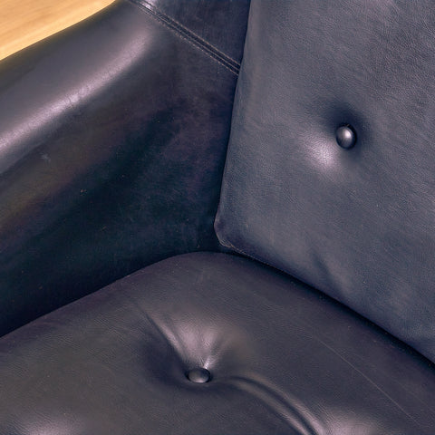 Danish armchairs in leather, by H.W. Klein Swivel for Bramin