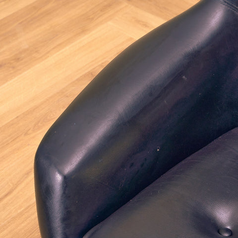 Danish armchairs in leather, by H.W. Klein Swivel for Bramin