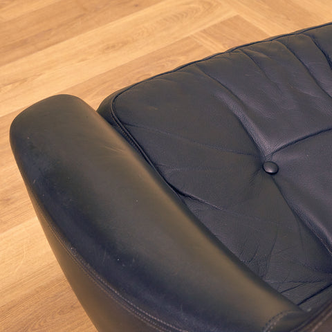 Danish armchairs in leather, by H.W. Klein Swivel for Bramin