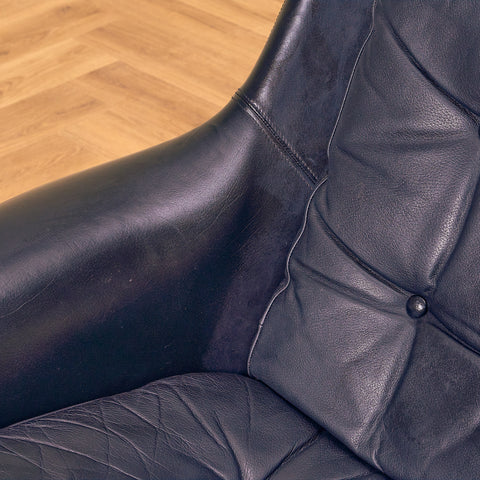 Danish armchairs in leather, by H.W. Klein Swivel for Bramin
