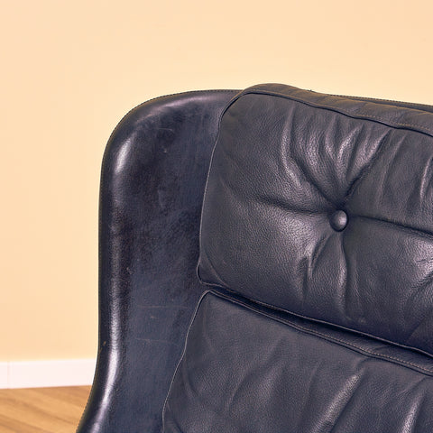 Danish armchairs in leather, by H.W. Klein Swivel for Bramin