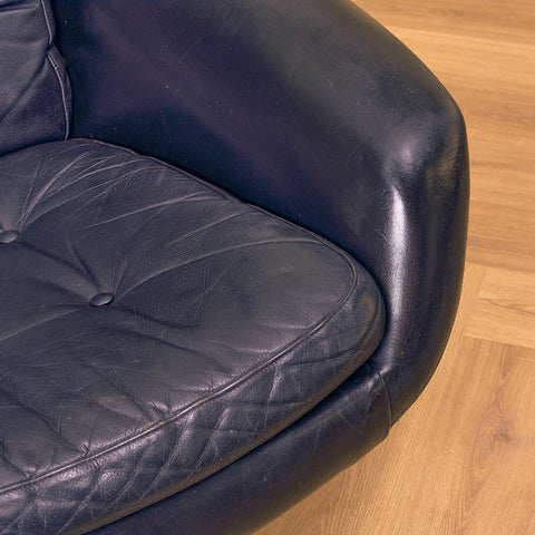 Danish armchairs in leather, by H.W. Klein Swivel for Bramin