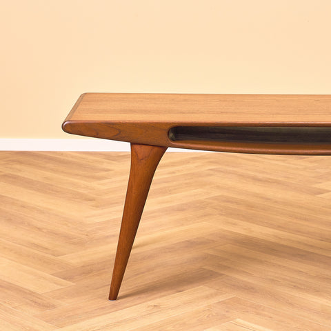 Danish coffee table in teak by Johannes Andersen, model 'Smile'