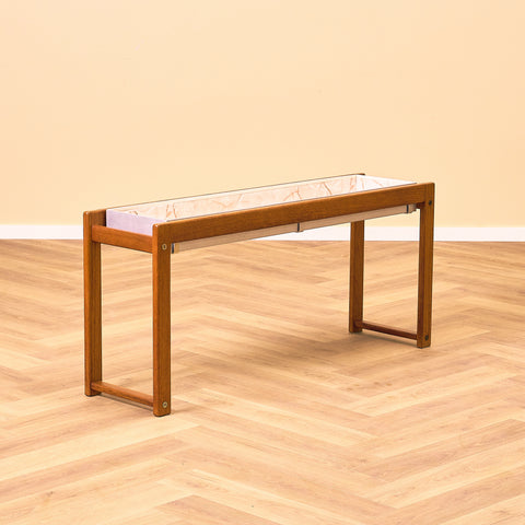 Danish side table for plants in teak and zink