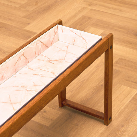Danish side table for plants in teak and zink