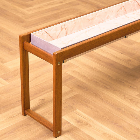 Danish side table for plants in teak and zink
