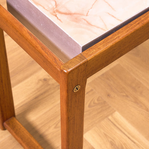 Danish side table for plants in teak and zink