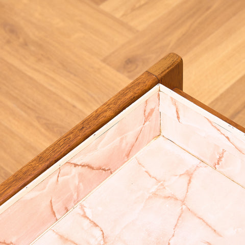 Danish side table for plants in teak and zink