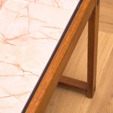 Danish side table for plants in teak and zink