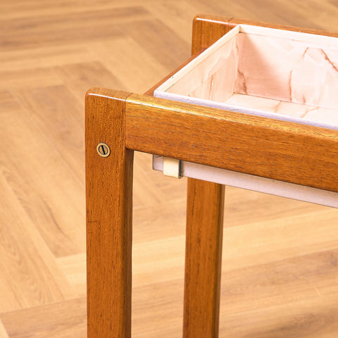Danish side table for plants in teak and zink