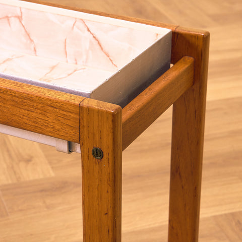 Danish side table for plants in teak and zink