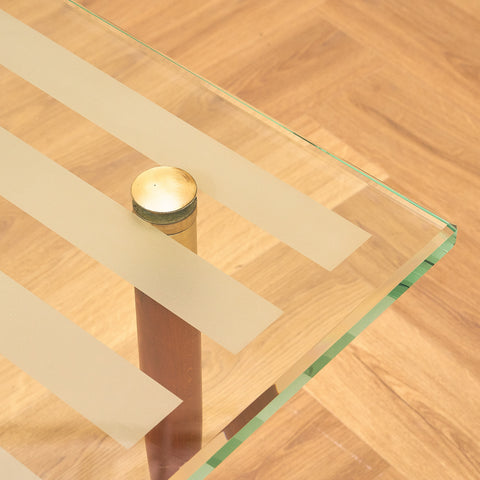 Swedish coffee table in glass and beech