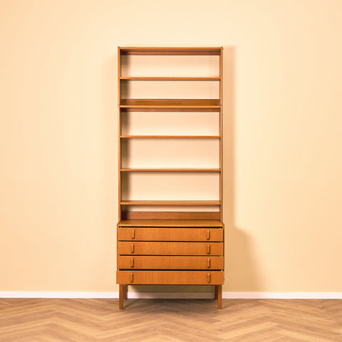 Swedish bookshelf in teak by B. Fridhagen for Bodafors