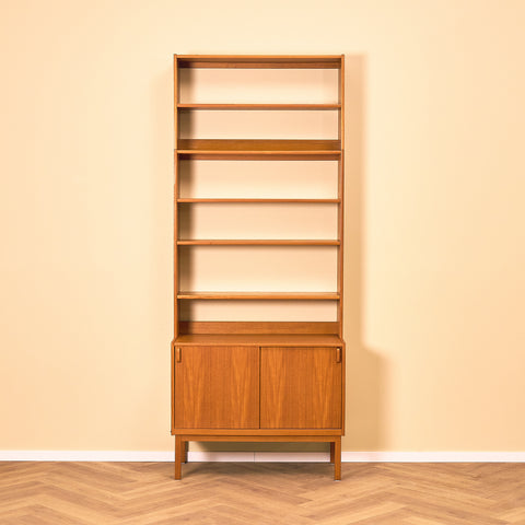 Swedish bookshelf in teak by B. Fridhagen for Bodafors