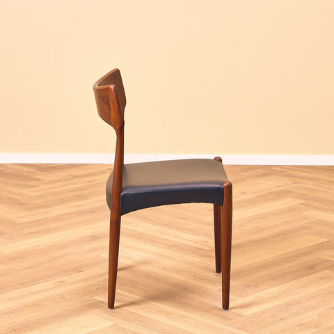 Danish dining chairs in teak by Bernard Peterson and Son