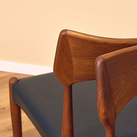 Danish dining chairs in teak by Bernard Peterson and Son