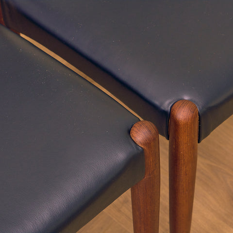 Danish dining chairs in teak by Bernard Peterson and Son