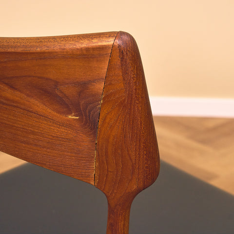 Danish dining chairs in teak by Bernard Peterson and Son
