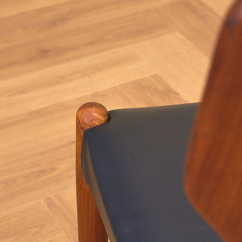 Danish dining chairs in teak by Bernard Peterson and Son