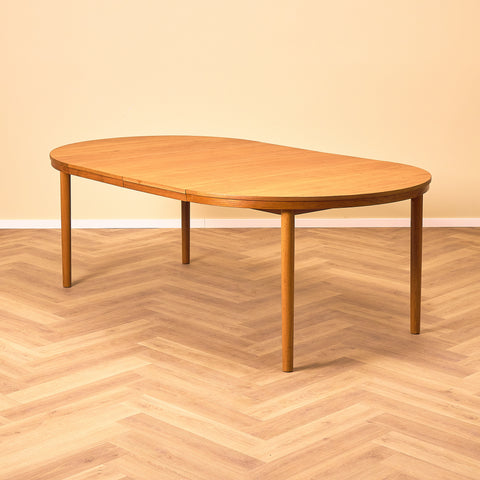 Swedish round dining table in teak