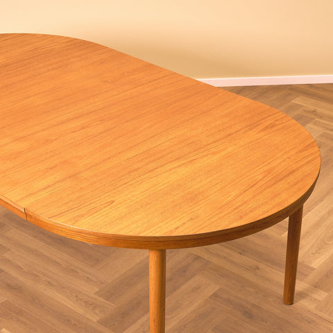 Swedish round dining table in teak