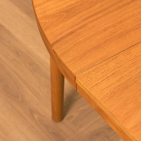Swedish round dining table in teak