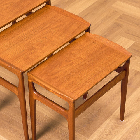 Danish set of nest of tables in teak