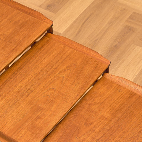 Danish set of nest of tables in teak