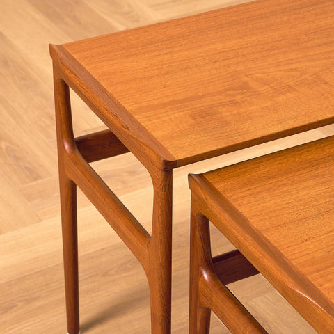 Danish set of nest of tables in teak