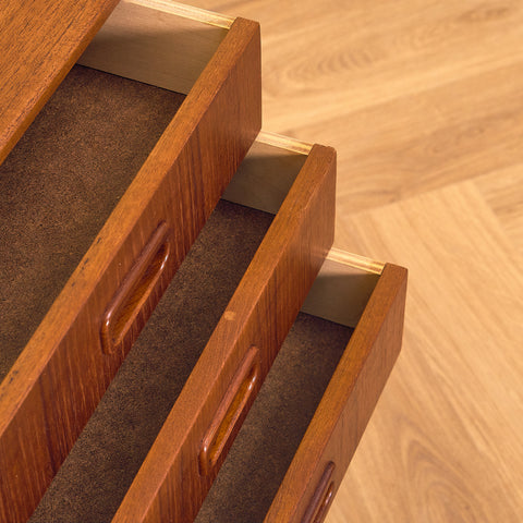 Swedish side table in teak and beech