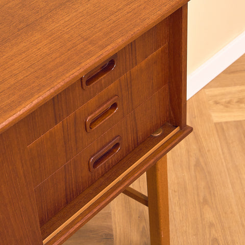Swedish side table in teak and beech