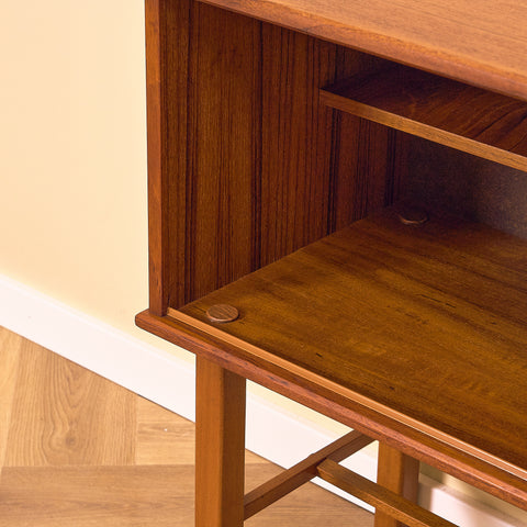 Swedish side table in teak and beech