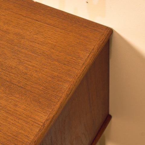 Swedish side table in teak and beech