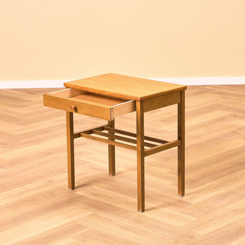 Swedish bedside table in teak and beech