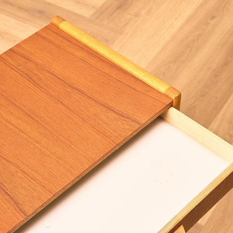 Swedish bedside table in teak & oak