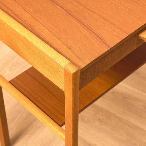 Swedish bedside table in teak & oak