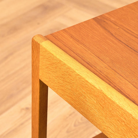 Swedish bedside table in teak & oak