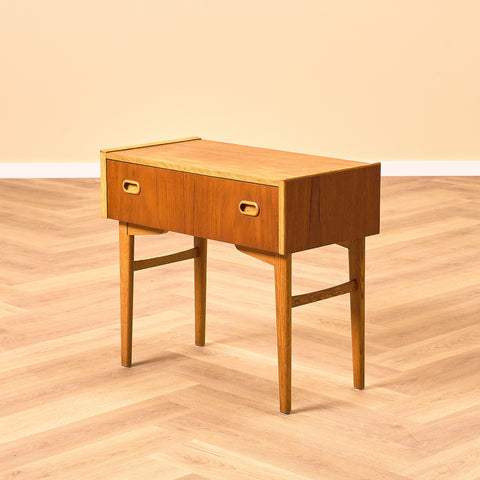 Swedish bedside table in teak & oak