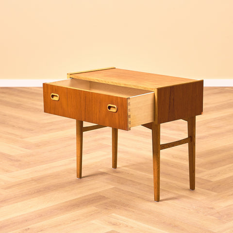 Swedish bedside table in teak & oak