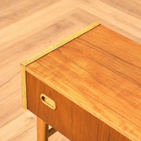 Swedish bedside table in teak & oak