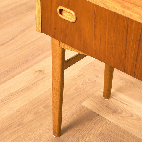 Swedish bedside table in teak & oak