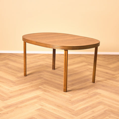 Swedish oval dining table in teak by AB Linde Nilsson, Lammhult