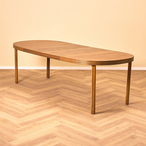 Swedish oval dining table in teak by AB Linde Nilsson, Lammhult