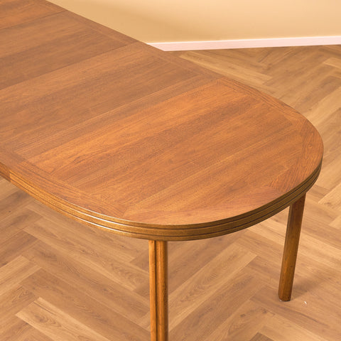Swedish oval dining table in teak by AB Linde Nilsson, Lammhult