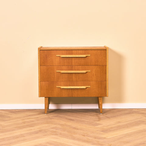 Swedish chest of drawers in teak and oak by Nilsson & Co for Häggeryda Möbelfabrik